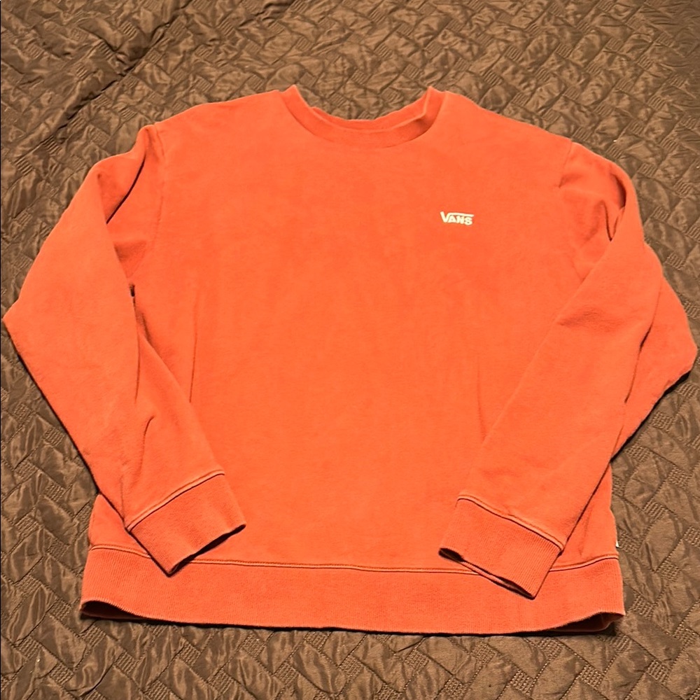Vans Burnt Orange Crewneck Sweater Vibrant Casual Style